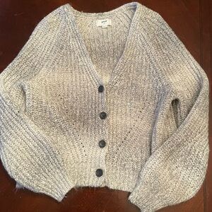Aerie women’s chunky oversize V-neck cardigan shades of gray size small